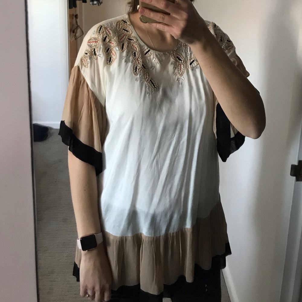 Beautiful Beaded Anthro Top